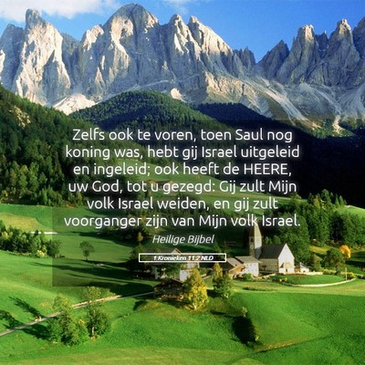Picture 05 - 1 Kronieken 11:2 NLD - Zelfs ook te voren, toen Saul nog koning was, - Bible Verse Picture