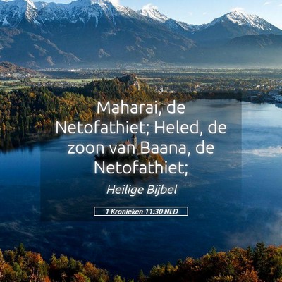 Picture 05 - 1 Kronieken 11:30 NLD - Maharai, de Netofathiet; Heled, de zoon van - Bible Verse Picture