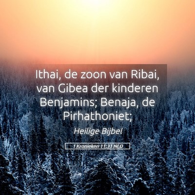 Picture 05 - 1 Kronieken 11:31 NLD - Ithai, de zoon van Ribai, van Gibea der kinderen - Bible Verse Picture
