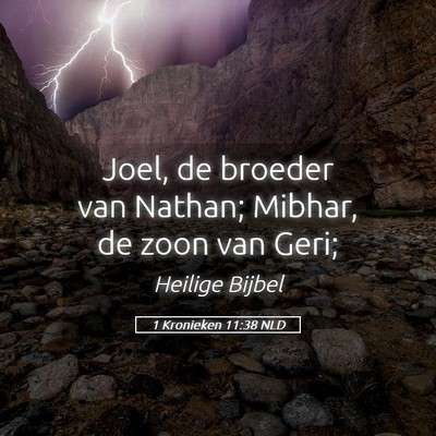 Picture 05 - 1 Kronieken 11:38 NLD - Joel, de broeder van Nathan; Mibhar, de zoon van - Bible Verse Picture
