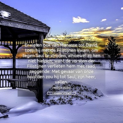 Picture 05 - 1 Kronieken 12:19 NLD - Er vielen ook van Manasse tot David, toen hij met - Bible Verse Picture