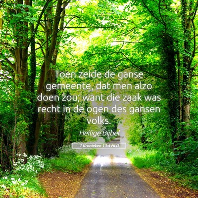 Picture 05 - 1 Kronieken 13:4 NLD - Toen zeide de ganse gemeente, dat men alzo doen - Bible Verse Picture