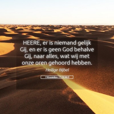 Picture 05 - 1 Kronieken 17:20 NLD - HEERE, er is niemand gelijk Gij, en er is geen - Bible Verse Picture