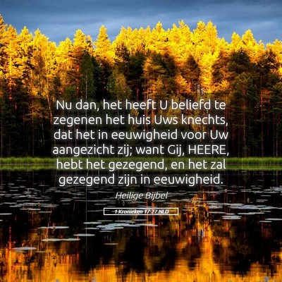 Picture 05 - 1 Kronieken 17:27 NLD - Nu dan, het heeft U beliefd te zegenen het huis - Bible Verse Picture
