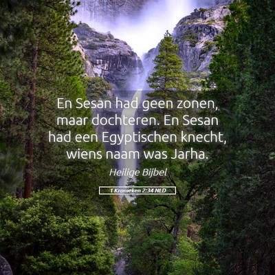 Picture 05 - 1 Kronieken 2:34 NLD - En Sesan had geen zonen, maar dochteren. En Sesan - Bible Verse Picture