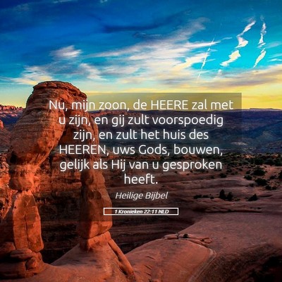 Picture 05 - 1 Kronieken 22:11 NLD - Nu, mijn zoon, de HEERE zal met u zijn, en gij - Bible Verse Picture