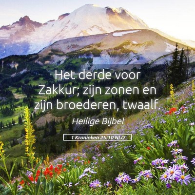 Picture 05 - 1 Kronieken 25:10 NLD - Het derde voor Zakkur; zijn zonen en zijn - Bible Verse Picture