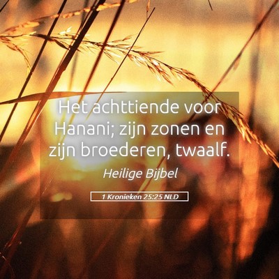 Picture 05 - 1 Kronieken 25:25 NLD - Het achttiende voor Hanani; zijn zonen en zijn - Bible Verse Picture