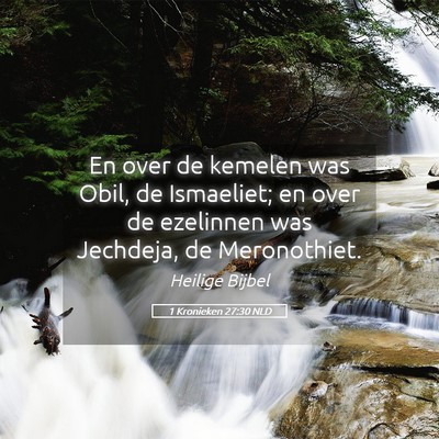Picture 05 - 1 Kronieken 27:30 NLD - En over de kemelen was Obil, de Ismaeliet; en - Bible Verse Picture