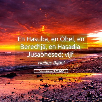 Picture 05 - 1 Kronieken 3:20 NLD - En Hasuba, en Ohel, en Berechja, en Hasadja, - Bible Verse Picture