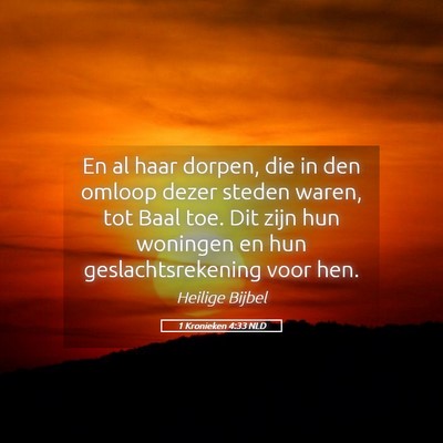 Picture 05 - 1 Kronieken 4:33 NLD - En al haar dorpen, die in den omloop dezer steden - Bible Verse Picture