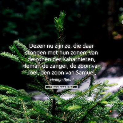 Picture 05 - 1 Kronieken 6:33 NLD - Dezen nu zijn ze, die daar stonden met hun zonen; - Bible Verse Picture
