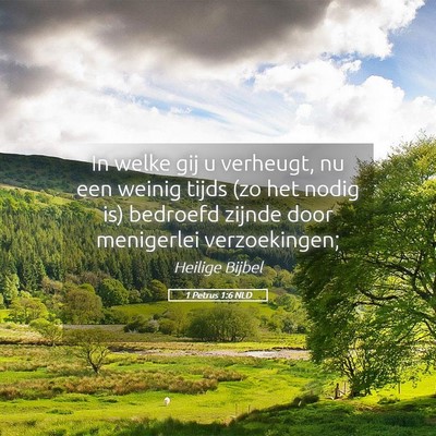 Picture 05 - 1 Petrus 1:6 NLD - In welke gij u verheugt, nu een weinig tijds (zo - Bible Verse Picture