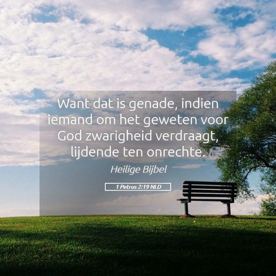 Picture 05 - 1 Petrus 2:19 NLD - Want dat is genade, indien iemand om het geweten - Bible Verse Picture