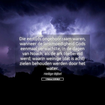 Picture 05 - 1 Petrus 3:20 NLD - Die eertijds ongehoorzaam waren, wanneer de - Bible Verse Picture