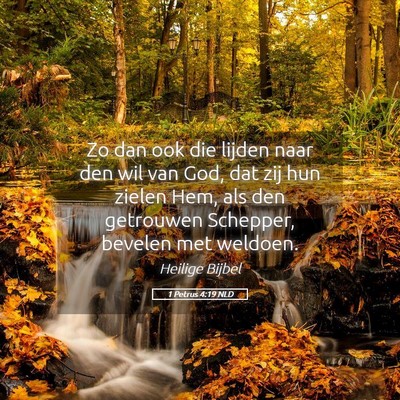 Picture 05 - 1 Petrus 4:19 NLD - Zo dan ook die lijden naar den wil van God, dat - Bible Verse Picture