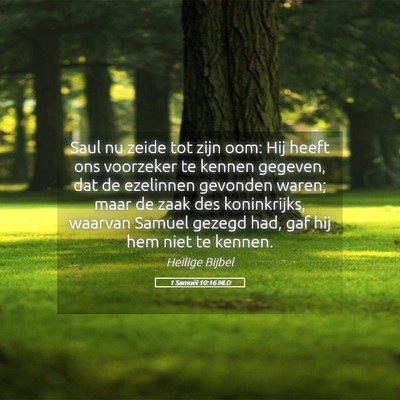 Picture 05 - 1 Samuël 10:16 NLD - Saul nu zeide tot zijn oom: Hij heeft ons - Bible Verse Picture