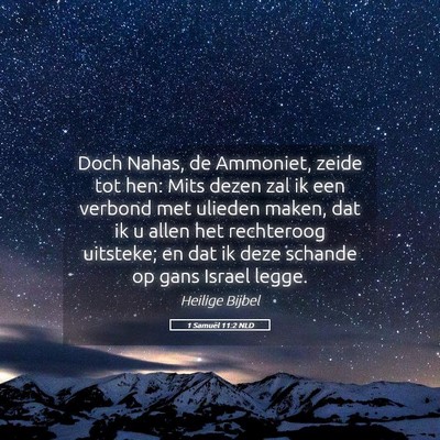 Picture 05 - 1 Samuël 11:2 NLD - Doch Nahas, de Ammoniet, zeide tot hen: Mits - Bible Verse Picture