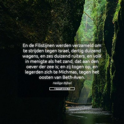 Picture 05 - 1 Samuël 13:5 NLD - En de Filistijnen werden verzameld om te strijden - Bible Verse Picture