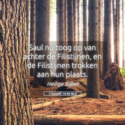Picture 05 - 1 Samuël 14:46 NLD - Saul nu toog op van achter de Filistijnen, en de - Bible Verse Picture