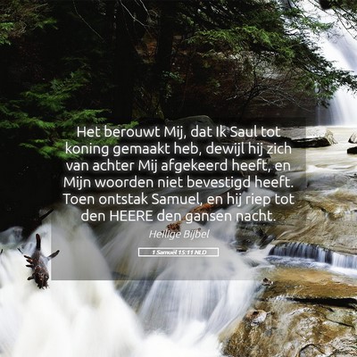 Picture 05 - 1 Samuël 15:11 NLD - Het berouwt Mij, dat Ik Saul tot koning gemaakt - Bible Verse Picture