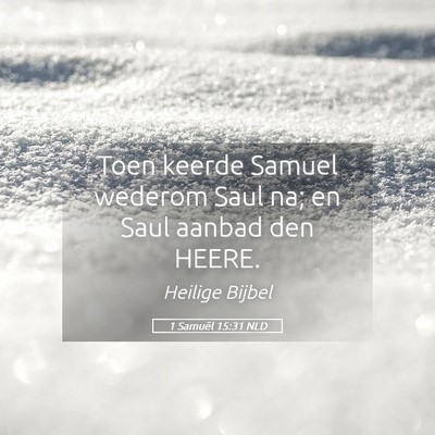 Picture 05 - 1 Samuël 15:31 NLD - Toen keerde Samuel wederom Saul na; en Saul - Bible Verse Picture