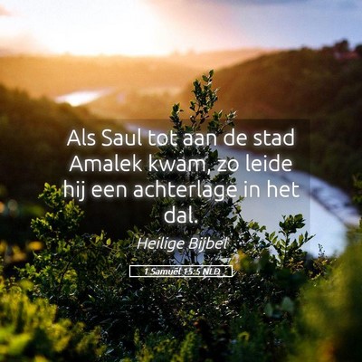 Picture 05 - 1 Samuël 15:5 NLD - Als Saul tot aan de stad Amalek kwam, zo leide - Bible Verse Picture