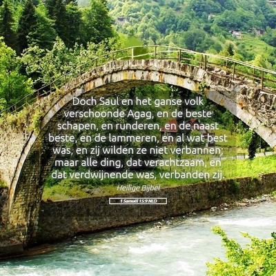 Picture 05 - 1 Samuël 15:9 NLD - Doch Saul en het ganse volk verschoonde Agag, en - Bible Verse Picture