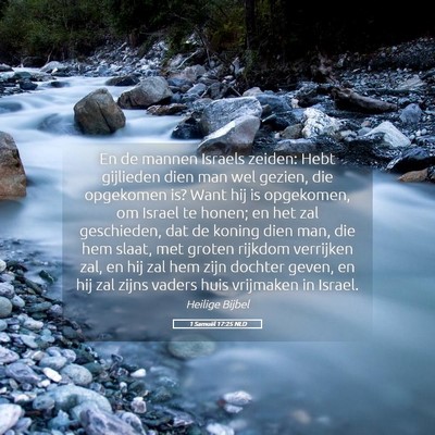 Picture 05 - 1 Samuël 17:25 NLD - En de mannen Israels zeiden: Hebt gijlieden dien - Bible Verse Picture