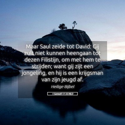 Picture 05 - 1 Samuël 17:33 NLD - Maar Saul zeide tot David: Gij zult niet kunnen - Bible Verse Picture