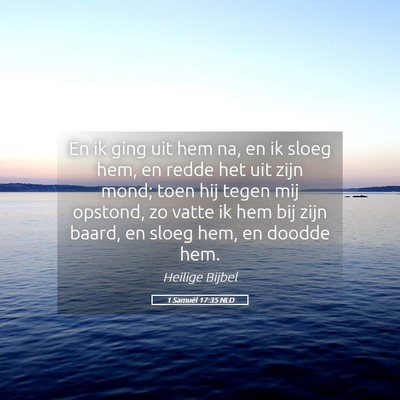 Picture 05 - 1 Samuël 17:35 NLD - En ik ging uit hem na, en ik sloeg hem, en redde - Bible Verse Picture