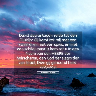 Picture 05 - 1 Samuël 17:45 NLD - David daarentegen zeide tot den Filistijn: Gij - Bible Verse Picture