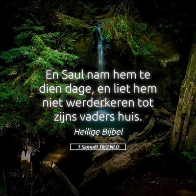 Picture 05 - 1 Samuël 18:2 NLD - En Saul nam hem te dien dage, en liet hem niet - Bible Verse Picture