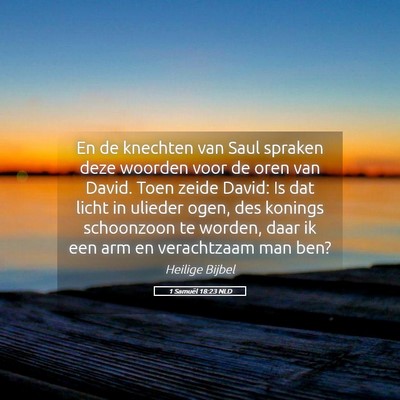 Picture 05 - 1 Samuël 18:23 NLD - En de knechten van Saul spraken deze woorden voor - Bible Verse Picture