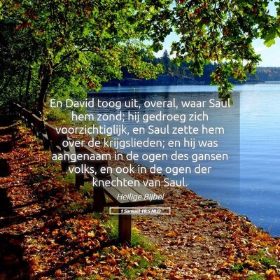 Picture 05 - 1 Samuël 18:5 NLD - En David toog uit, overal, waar Saul hem zond; - Bible Verse Picture