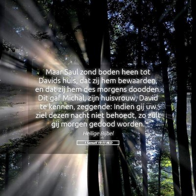 Picture 05 - 1 Samuël 19:11 NLD - Maar Saul zond boden heen tot Davids huis, dat - Bible Verse Picture