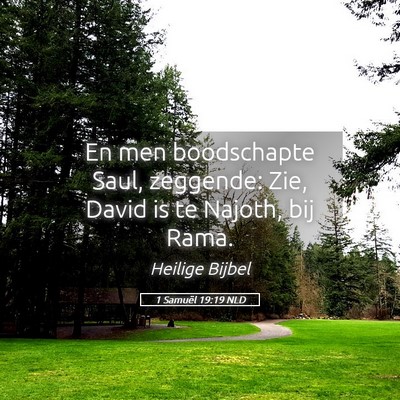 Picture 05 - 1 Samuël 19:19 NLD - En men boodschapte Saul, zeggende: Zie, David is - Bible Verse Picture