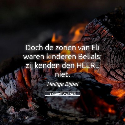 Picture 05 - 1 Samuël 2:12 NLD - Doch de zonen van Eli waren kinderen Belials; zij - Bible Verse Picture