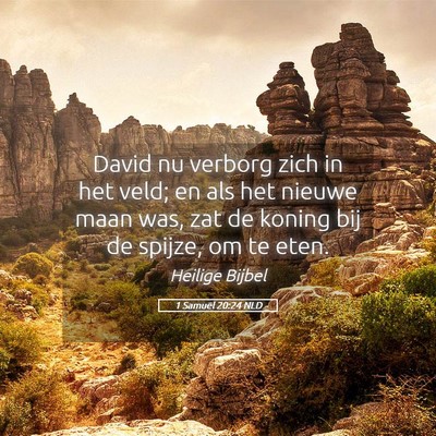Picture 05 - 1 Samuël 20:24 NLD - David nu verborg zich in het veld; en als het - Bible Verse Picture