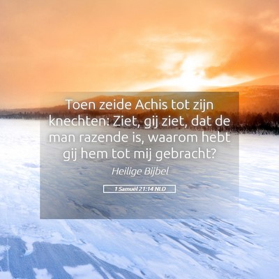 Picture 05 - 1 Samuël 21:14 NLD - Toen zeide Achis tot zijn knechten: Ziet, gij - Bible Verse Picture