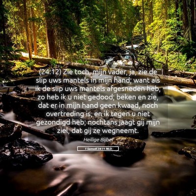 Picture 05 - 1 Samuël 24:11 NLD - (24:12) Zie toch, mijn vader, ja, zie de slip uws - Bible Verse Picture