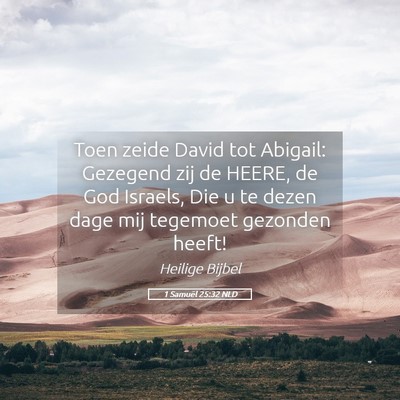 Picture 05 - 1 Samuël 25:32 NLD - Toen zeide David tot Abigail: Gezegend zij de - Bible Verse Picture