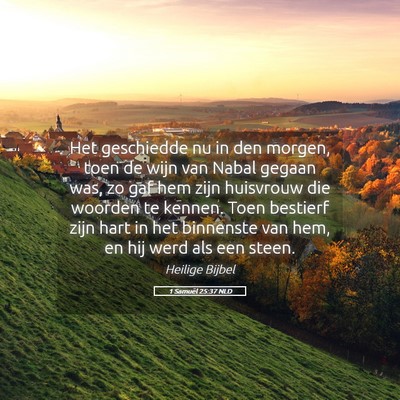 Picture 05 - 1 Samuël 25:37 NLD - Het geschiedde nu in den morgen, toen de wijn van - Bible Verse Picture