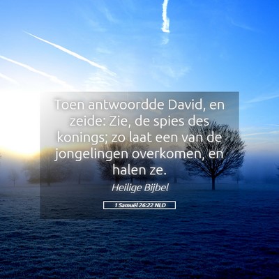 Picture 05 - 1 Samuël 26:22 NLD - Toen antwoordde David, en zeide: Zie, de spies - Bible Verse Picture