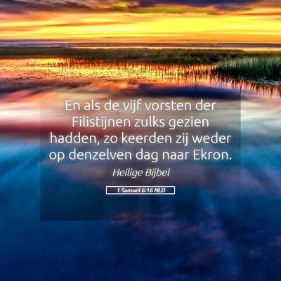 Picture 05 - 1 Samuël 6:16 NLD - En als de vijf vorsten der Filistijnen zulks - Bible Verse Picture