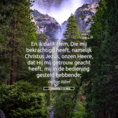 Picture 05 - 1 Timotheüs 1:12 NLD - En ik dank Hem, Die mij bekrachtigd heeft, - Bible Verse Picture