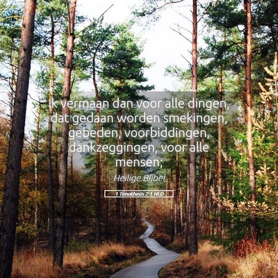 Picture 05 - 1 Timotheüs 2:1 NLD - Ik vermaan dan voor alle dingen, dat gedaan - Bible Verse Picture