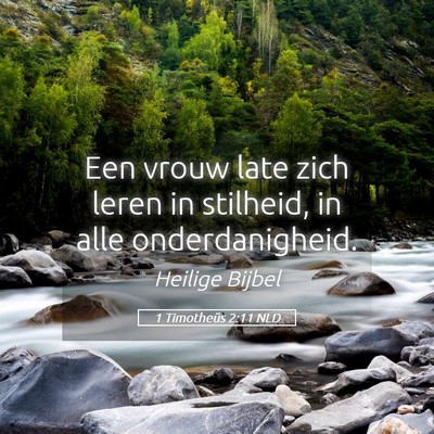 Picture 05 - 1 Timotheüs 2:11 NLD - Een vrouw late zich leren in stilheid, in alle - Bible Verse Picture