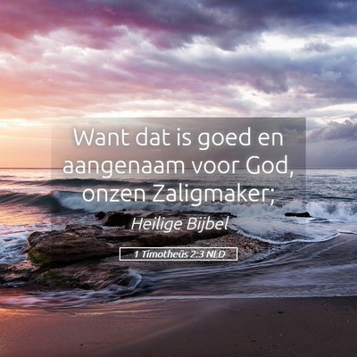 Picture 05 - 1 Timotheüs 2:3 NLD - Want dat is goed en aangenaam voor God, onzen - Bible Verse Picture