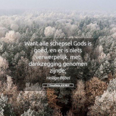 Picture 05 - 1 Timotheüs 4:4 NLD - Want alle schepsel Gods is goed, en er is niets - Bible Verse Picture